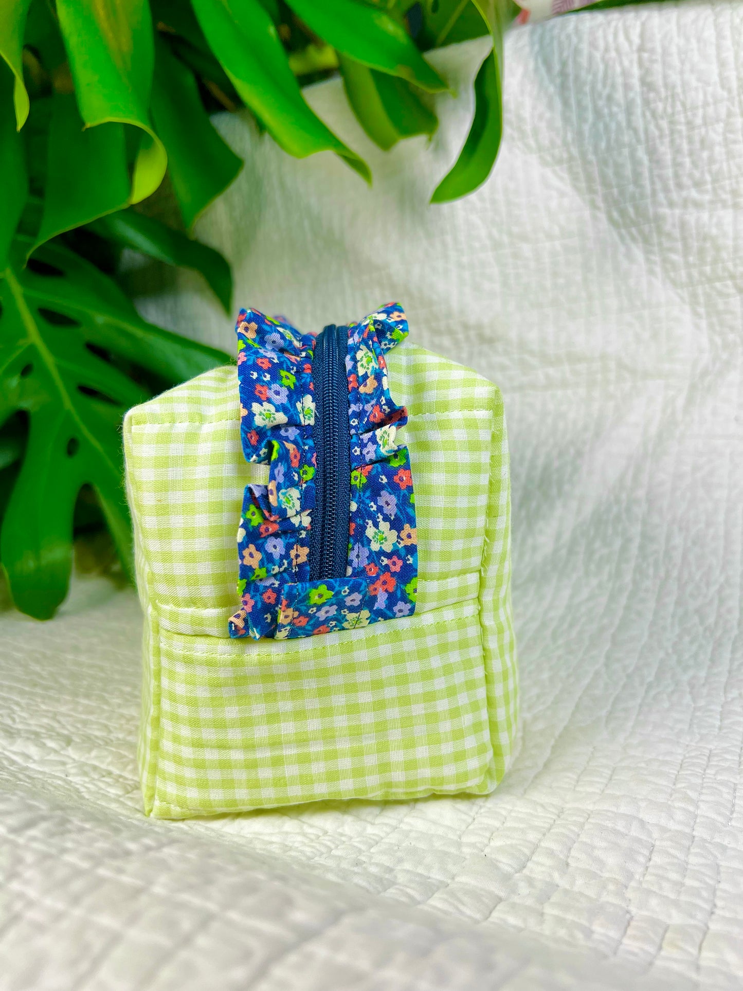 Green Gingham Medium Ruffle Essentials Bag