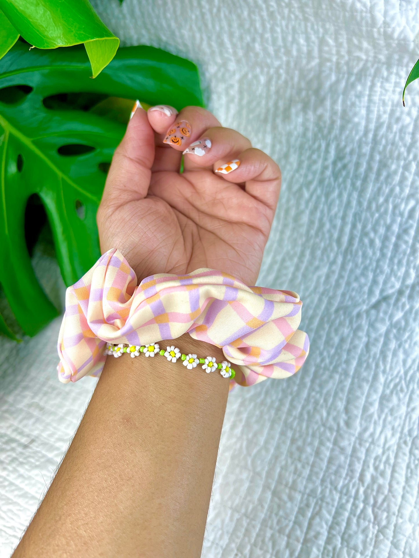 Peach and Lavender Grid