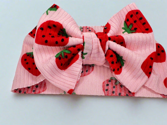 Strawberry Sweetness Baby Headwrap Bow 🍓🎀