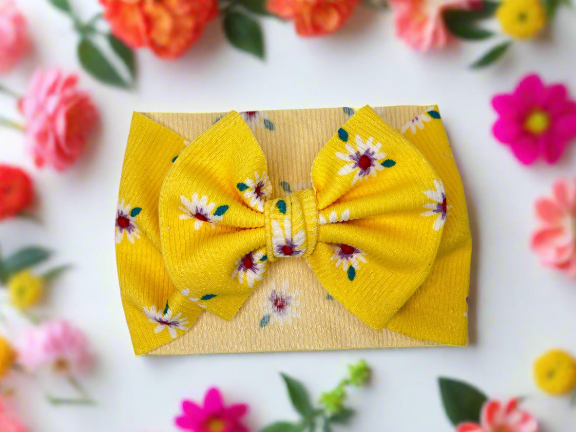 Sunny Blooms Baby Headwrap Bow 🌼💛