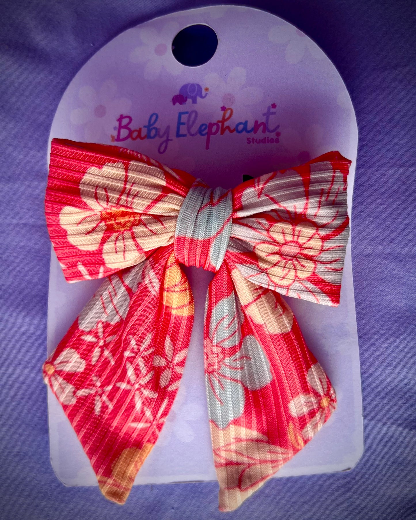 Sunset Flowers Barrette Bow