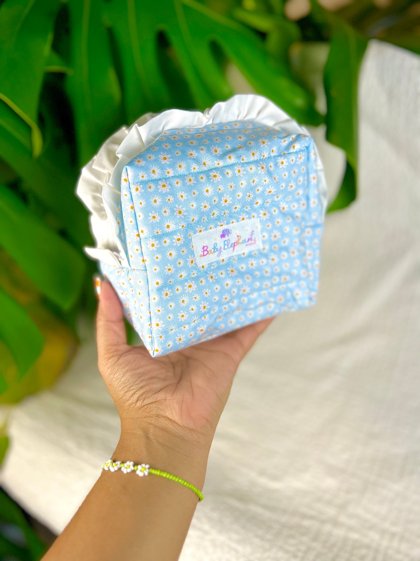 Daisy Blue Medium Ruffle Essentials Bag