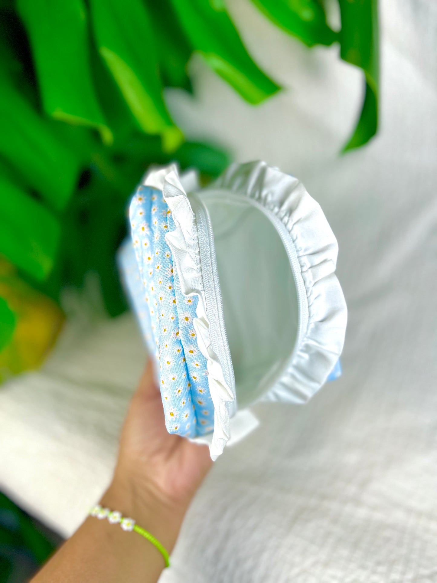 Daisy Blue Medium Ruffle Essentials Bag