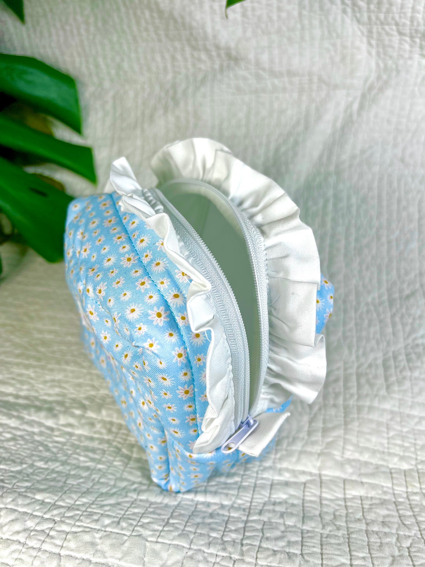Daisy Blue Medium Ruffle Essentials Bag