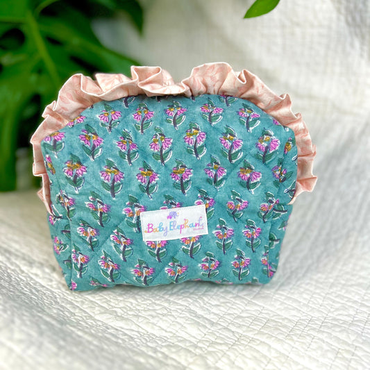 Blue Garden Medium Ruffle Essentials Bag