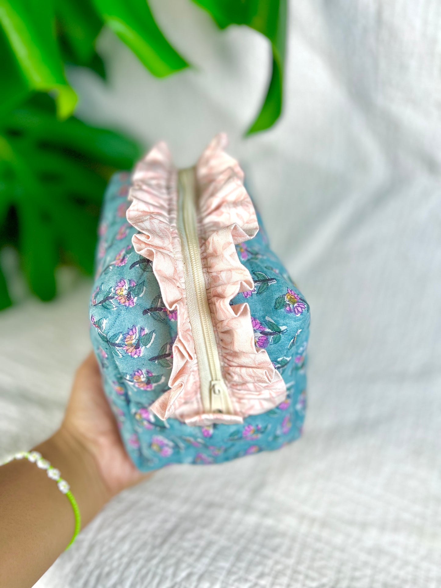 Blue Garden Medium Ruffle Essentials Bag