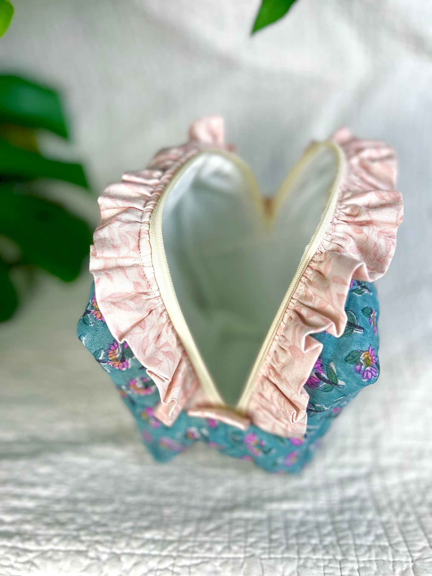 Blue Garden Medium Ruffle Essentials Bag