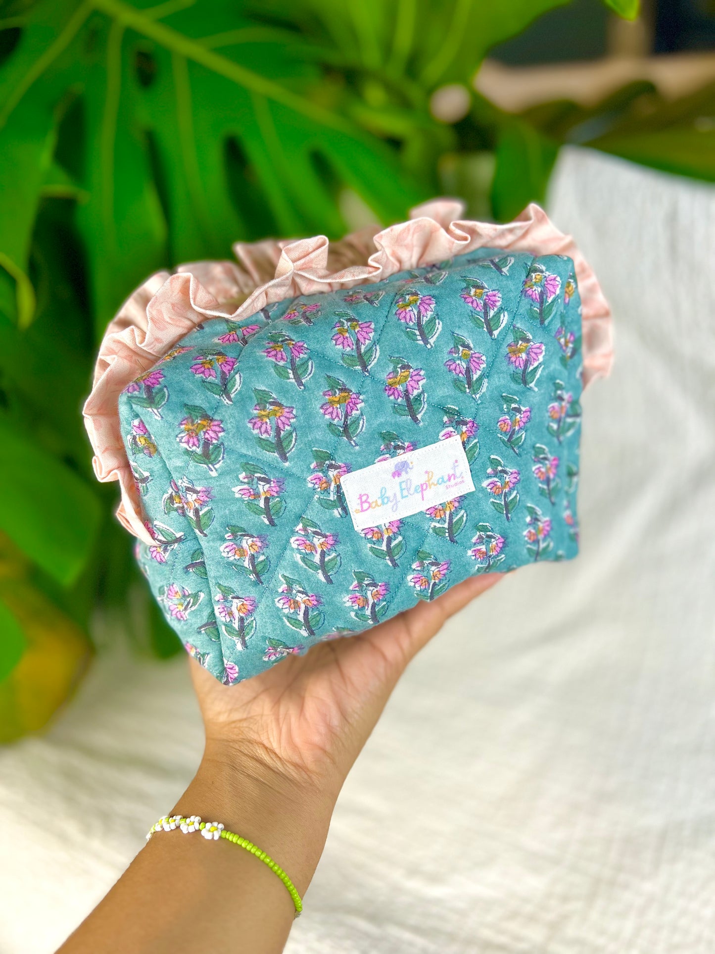 Blue Garden Medium Ruffle Essentials Bag