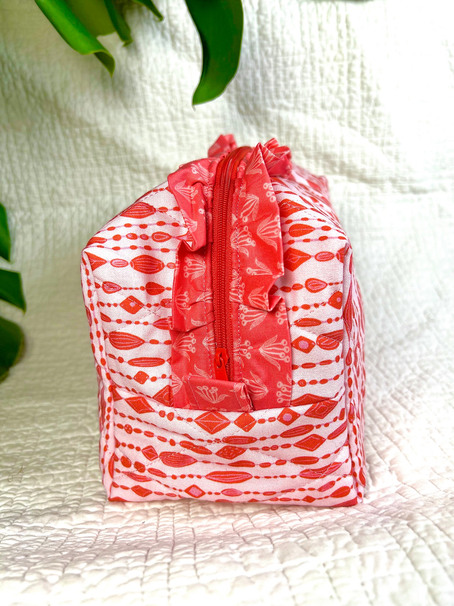 Beads on pink Large Ruffle Essentials Bag