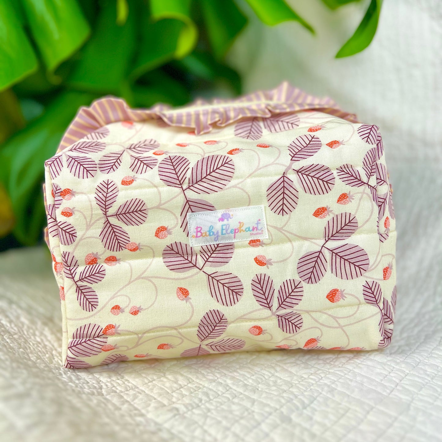 Strawberry Garden Large Ruffle Essentials Bag