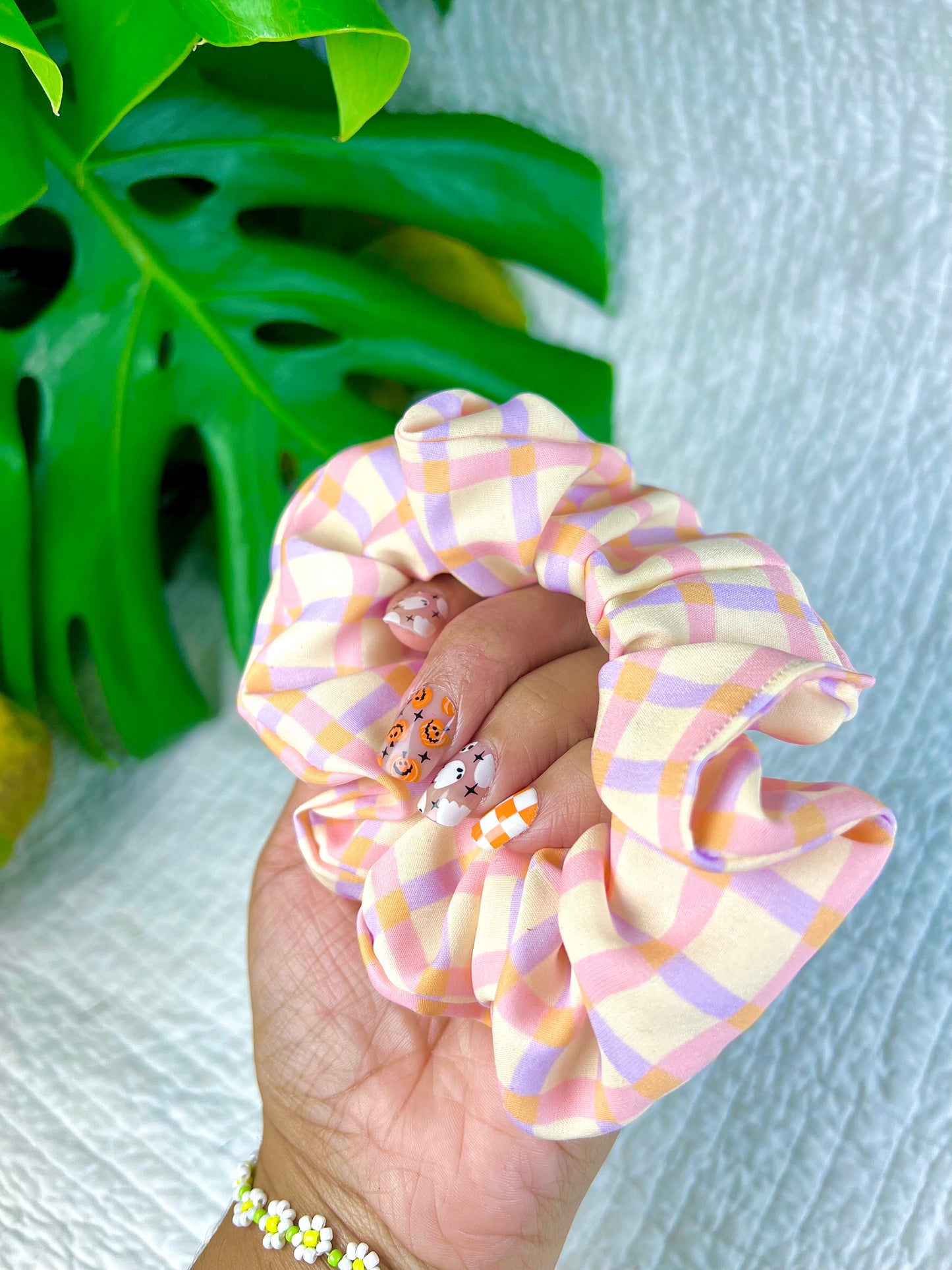 Peach and Lavender Grid